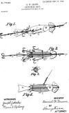 Patent Diagram for D. W. Brown Wiggle Tail Lure # 777,491