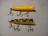 Heddon Dowagiac Antique Lure the Lucky 13 in Yellow and Frog Spot