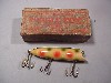 Heddon Dowagiac Antique Lure the Wiggle King in Strawberry Spot