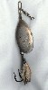 Old fishing lure made by John H Mann, the Double Hook Oval Spoon