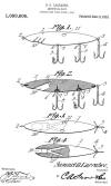 Patent Drawing for Antique Fishing Lure, Eureka Wiggler