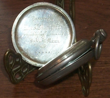 Old Fishing Lure make John Mann engraved pocket watch