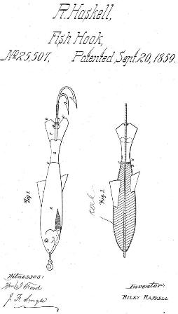 Patent Drawing of a Haskell Minnow